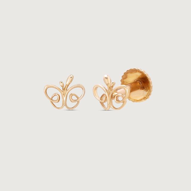 Cheerful Butterfly Gold Stud Earrings 5