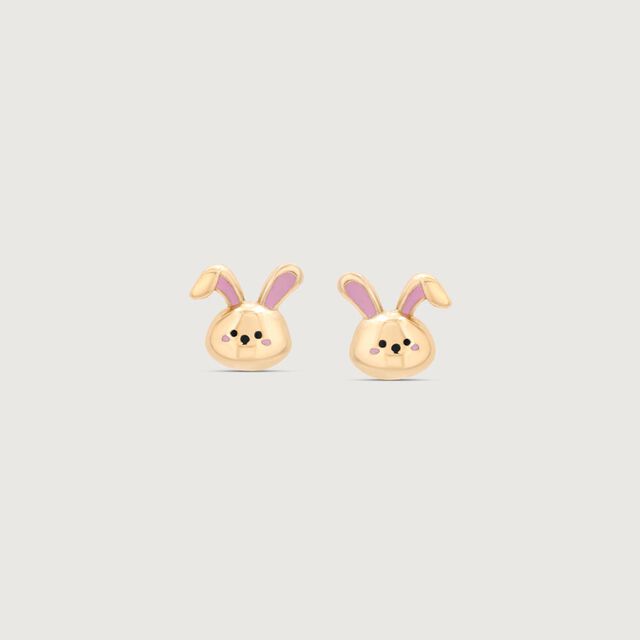 Snuggle Bunny Gold Stud Earrings 4