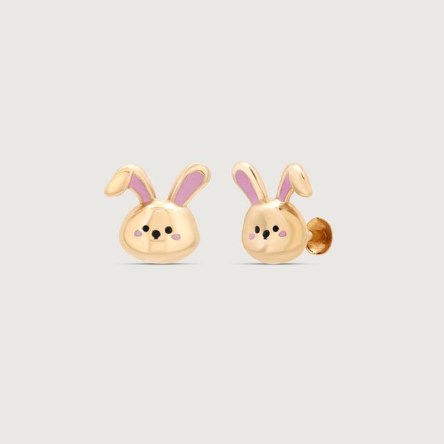 Snuggle Bunny Gold Stud Earrings 5