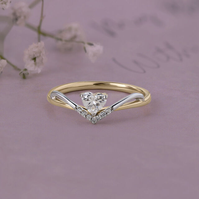 Celestial Heart 14 kt Gold & Diamond Ring 