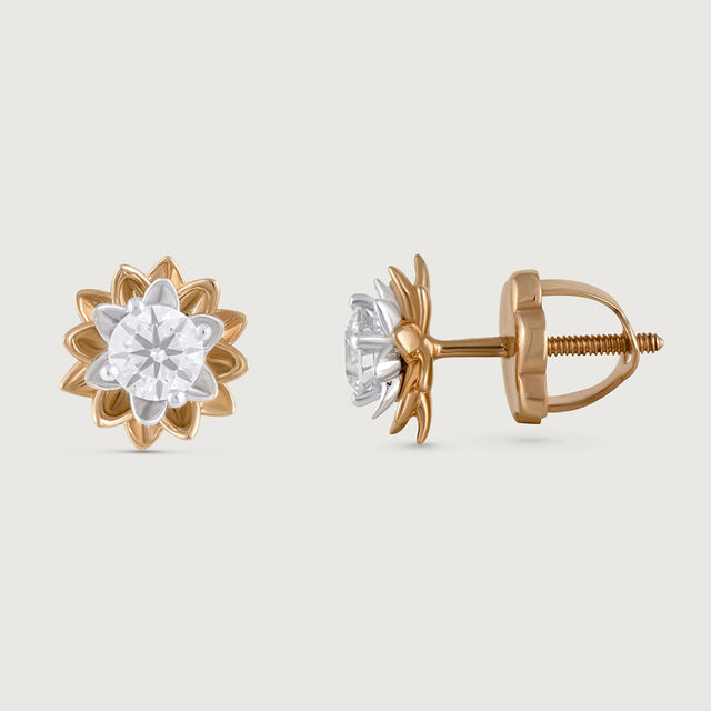 Eternal Bloom 18 kt Gold & Diamond Stud Earrings 5