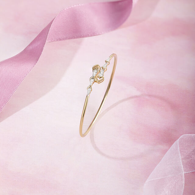 Glimmer Grove Gold and Diamond Bangle 