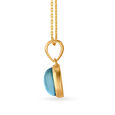 Mia Exquisite Swiss Blue Topaz 18KT Yellow Gold Pisces Birthstone Pendant 2