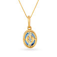 Mia Exquisite Swiss Blue Topaz 18KT Yellow Gold Pisces Birthstone Pendant 3