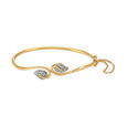 Intertwining Leaves Gold and Diamond Bangle,,hi-res image number null