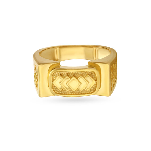 Hollow Style Geometric Gold Finger Ring For Men,,hi-res image number null