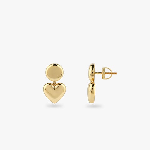 Dancing Heart Gold Drop Earrings