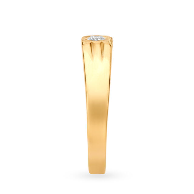 Charming 22 Karat Yellow Gold And Diamond Finger Ring,,hi-res image number null
