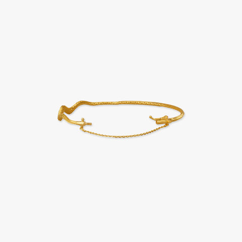 Wavy Grain Gold Bangle