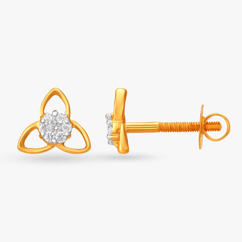 Dazzling Floral Diamond Stud Earrings