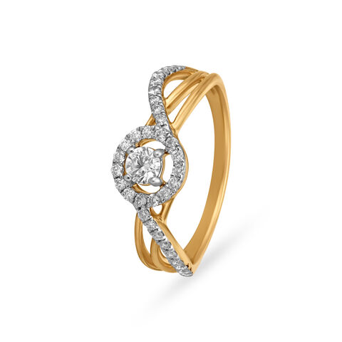 Wave Diamond Finger Ring