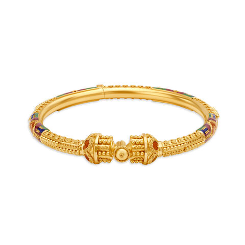 Striking 22 Karat Yellow Gold Beaded Bangle