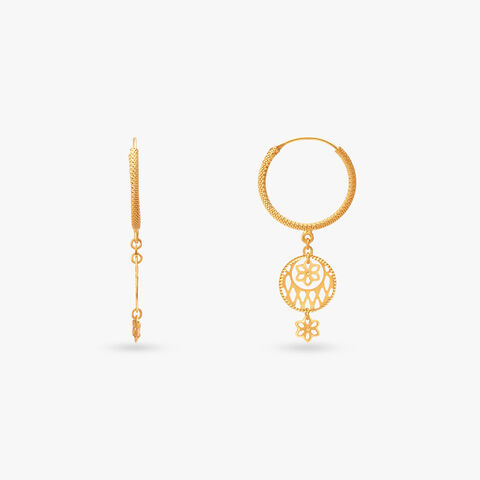 Filigree Gold Hoop Earrings
