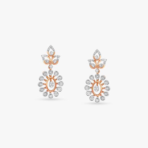 Sunray Orbit Diamond Drop Earrings