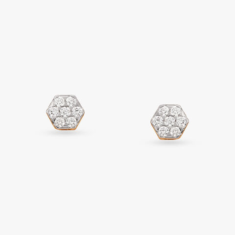 Radiant Hive Diamond Stud Earrings
