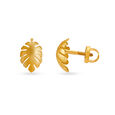 Blooming Gold Leaf Stud Earrings for Kids,,hi-res image number null