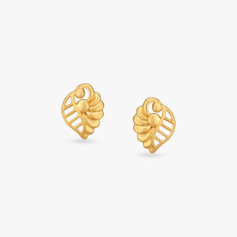 Little Curl Gold Stud Earrings for Kids