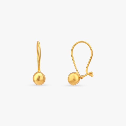 Gleaming Orb Gold Hoop Earrings
