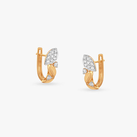 Petal Gleam Diamond Hoop Earrings