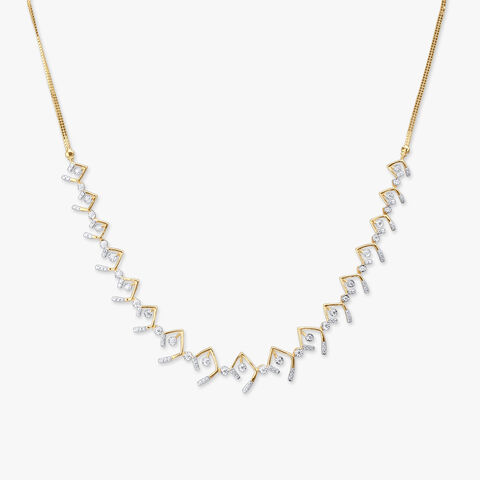 Luminous Angular Diamond Necklace Set