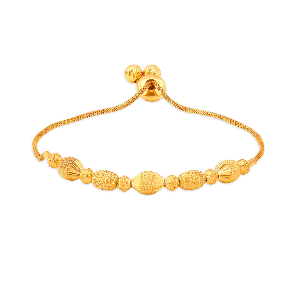 Oval Pattern Link Gold Bracelet For Men