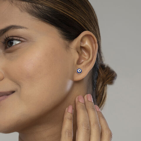 Starlight Evil Eye Gold Stud Earrings