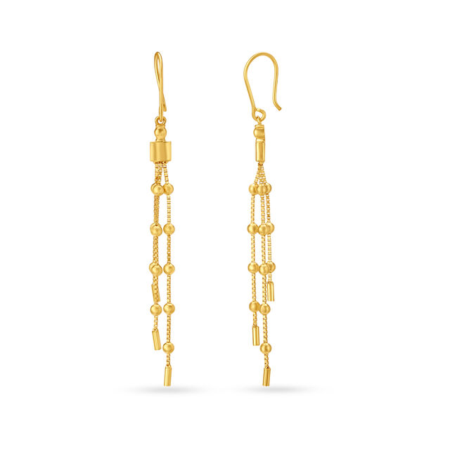 Tassel Gold Hoop Earrings,,hi-res image number null