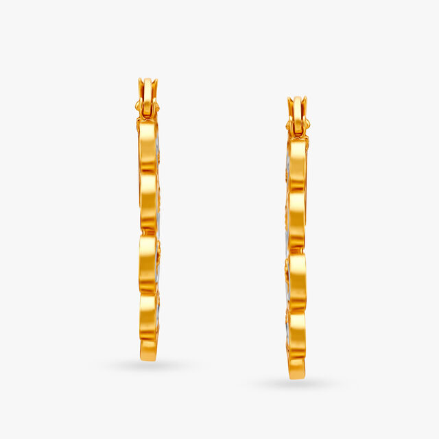 Sophisticated Floral Hoop Earrings,,hi-res image number null
