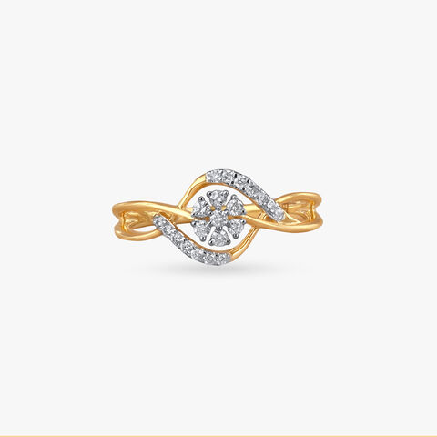 Twist Petal Diamond Ring