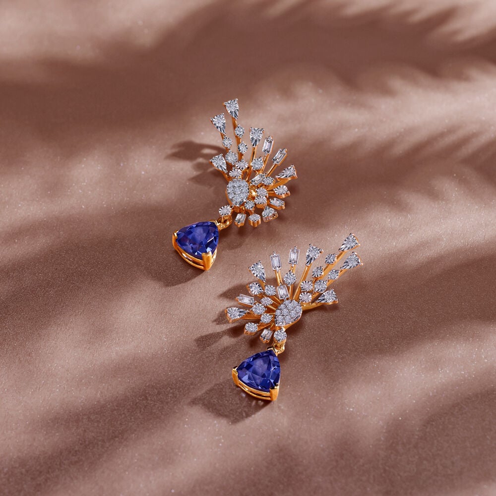 Tanishq diamond best sale hanging earrings