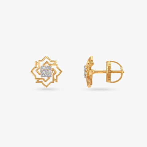 Maze Sparkle Diamond Stud Earrings