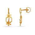 Alluring Floral Gold Drop Earrings,,hi-res image number null