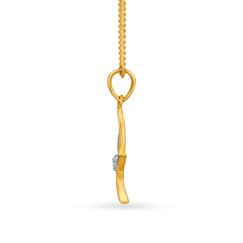 Eloquent Leaf Motif Diamond Pendant