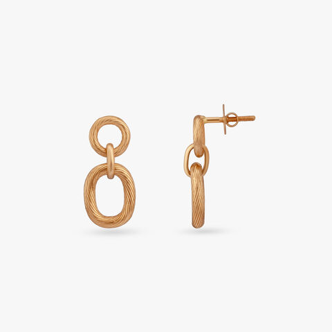 Interlinked Oval Gold Drop Earrings