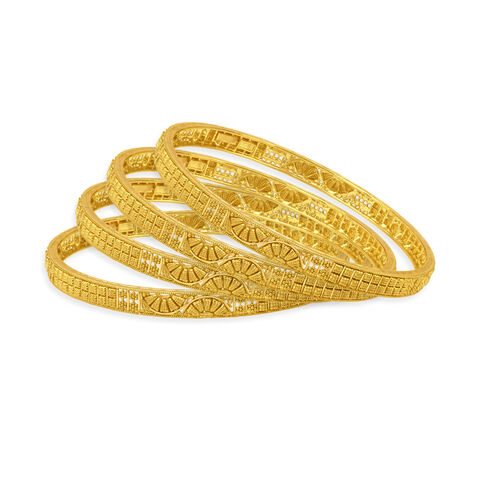 Minimal Gold Bangles with Enamel