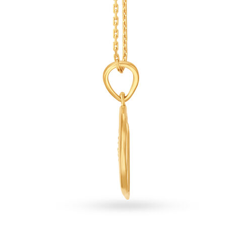 Accentuated D Letter Gold Pendant