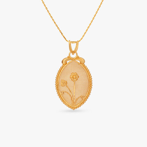 Filigree Weave Gold Pendant and Earrings Set