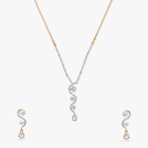 Blooming Swirl Diamond Necklace Set