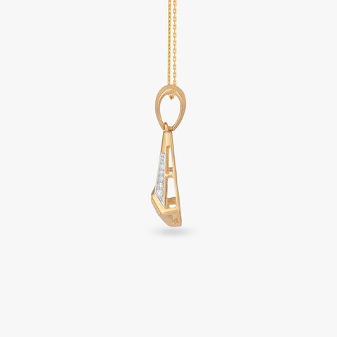 Bold Geometric Diamond Pendant For Men
