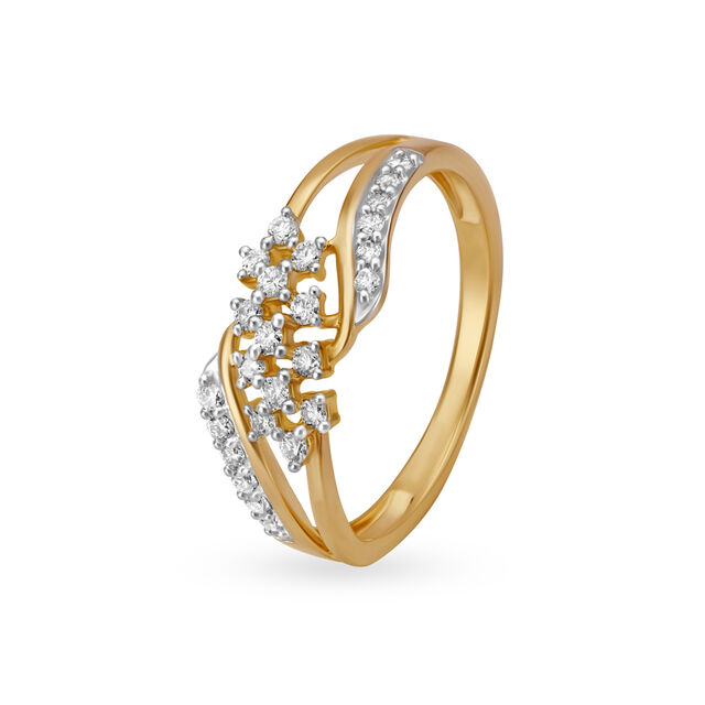Charming Gold Finger Ring with Diamonds,,hi-res image number null
