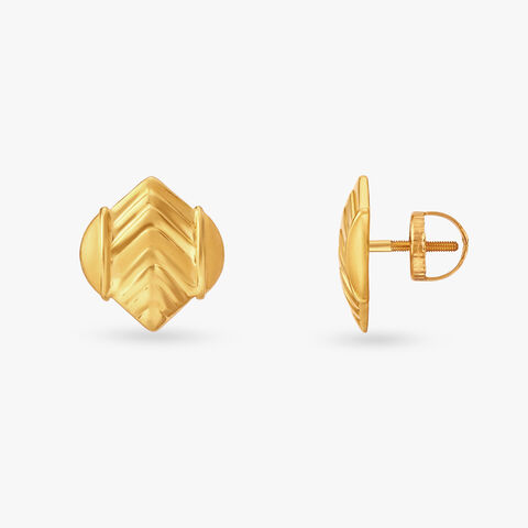 Novel Gold Stud Earrings