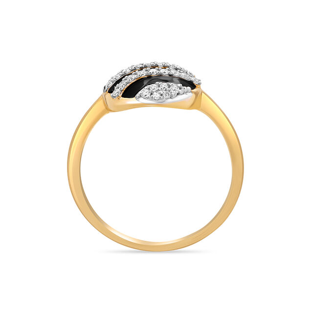 18 KT Yellow Gold Shimmering Waves Diamond Ring,,hi-res image number null