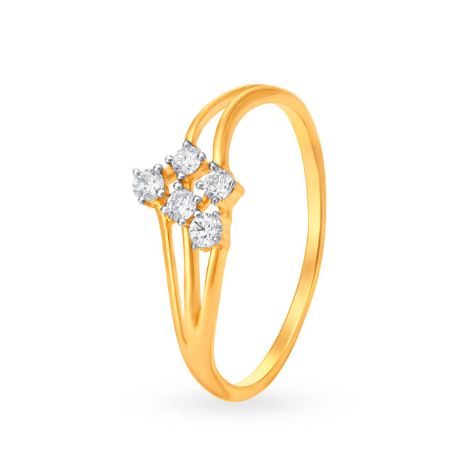 Artistic Five Stone Diamond Finger Ring,,hi-res image number null