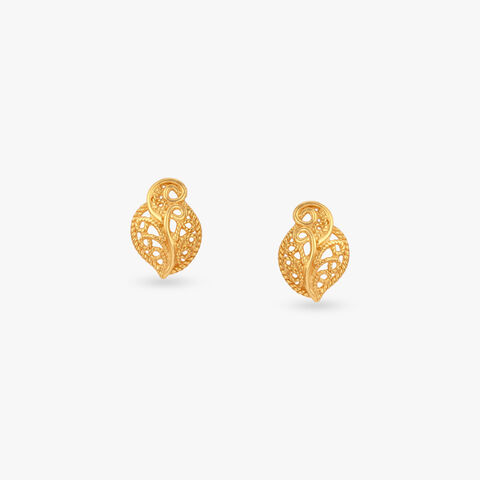 Little Swirl Gold Stud Earrings for Kids