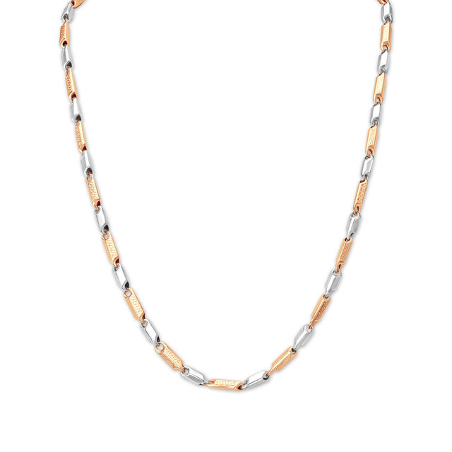 Ritzy Carved Dual Tone Gold Chain For Men,,hi-res image number null