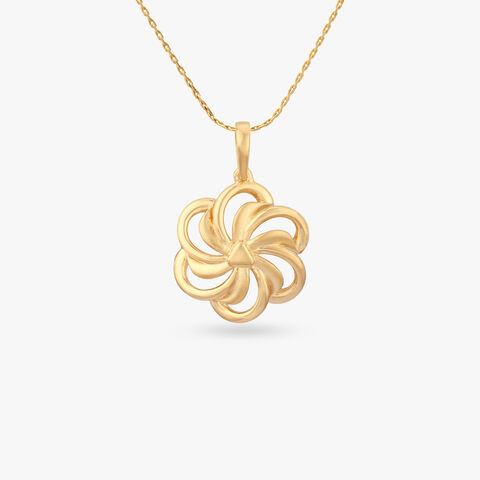 Twirling Petal Gold Pendant