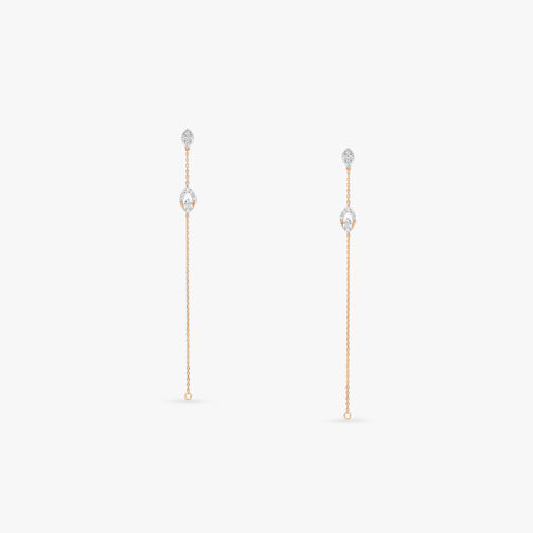 Twin Stream Diamond Drop Earrings
