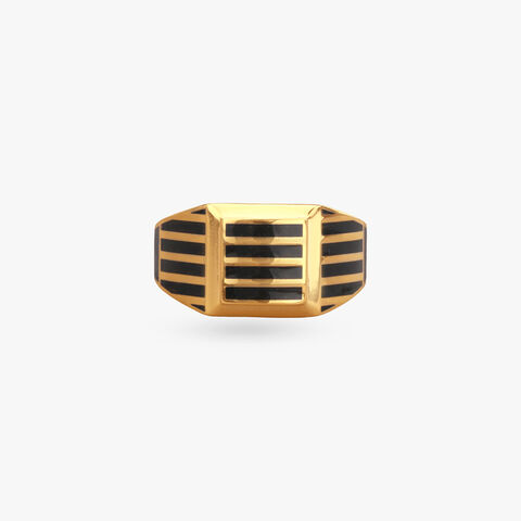 Bold Lines Gold Ring for Men
