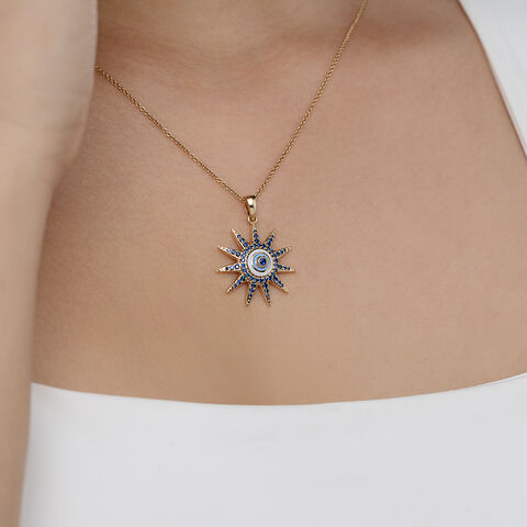 Star Protector Evil Eye Gold Pendant