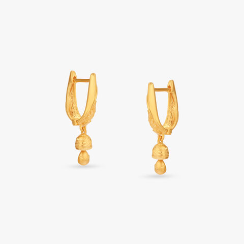 Gilded Triangle Gold Hoop Earrings